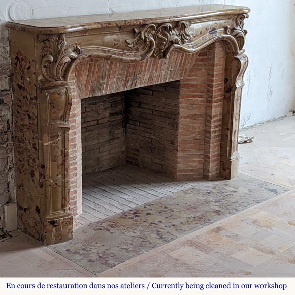 Louis XV period mantel in Alep Breccia with a winged shell Louis XV period mantel in Alep Breccia with a winged shell-4