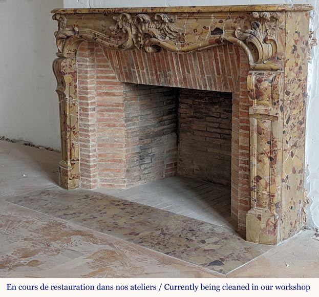 Louis XV period mantel in Alep Breccia with a winged shell Louis XV period mantel in Alep Breccia with a winged shell-8