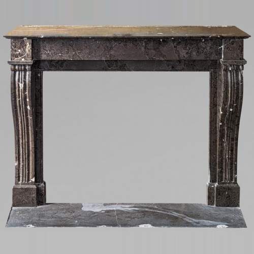 Restoration fireplace in Black Champlain marble