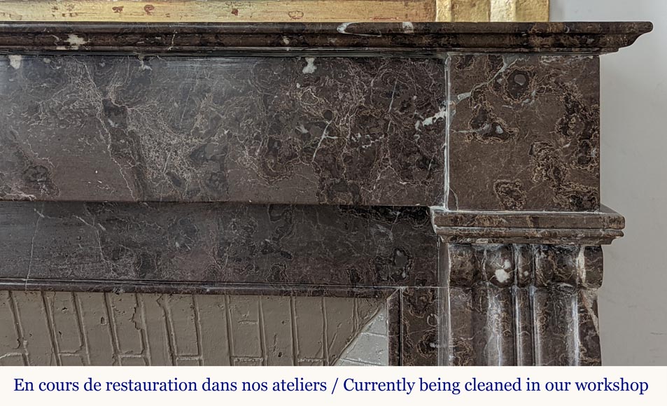 Restoration fireplace in Black Champlain marble Restoration fireplace in Black Champlain marble-5