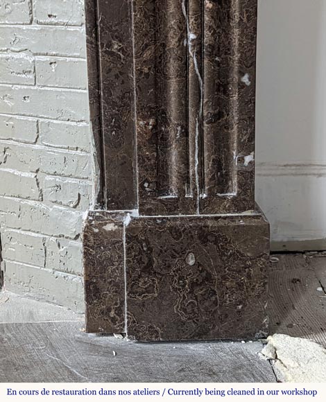 Restoration fireplace in Black Champlain marble Restoration fireplace in Black Champlain marble-6