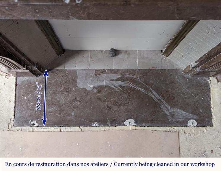 Restoration fireplace in Black Champlain marble Restoration fireplace in Black Champlain marble-7