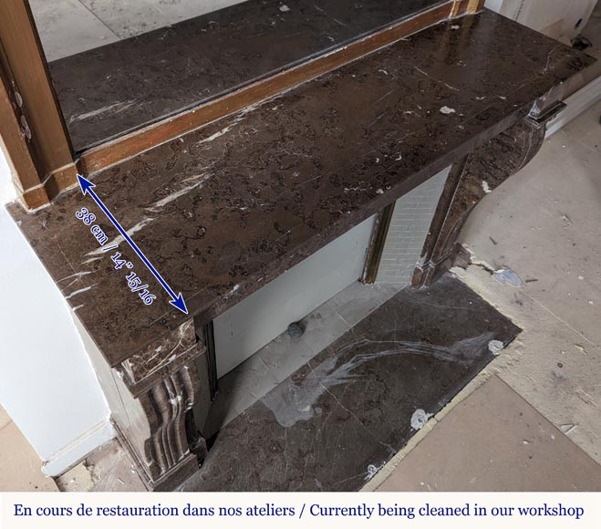 Restoration fireplace in Black Champlain marble Restoration fireplace in Black Champlain marble-8