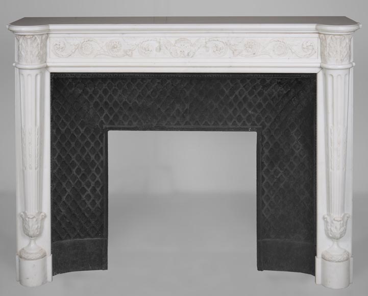 Louis XVI style mantel with half columns Louis XVI style mantel with half columns-0