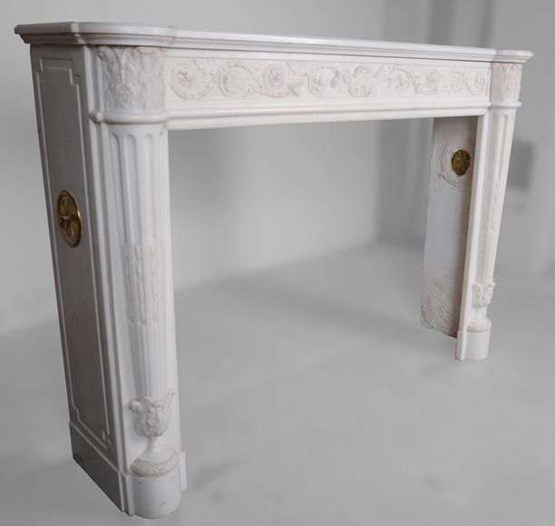 Louis XVI style mantel with half columns Louis XVI style mantel with half columns-5