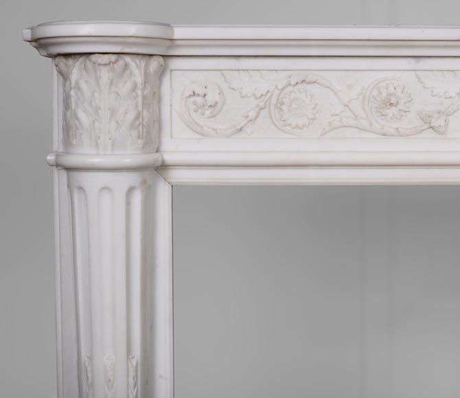 Louis XVI style mantel with half columns Louis XVI style mantel with half columns-6