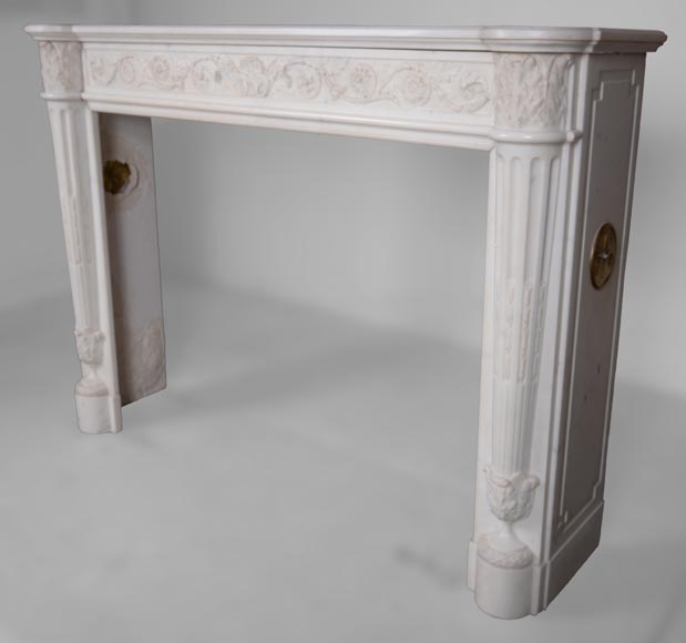 Louis XVI style mantel with half columns Louis XVI style mantel with half columns-8