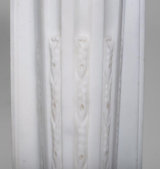 Louis XVI style mantel with half columns Louis XVI style mantel with half columns-10