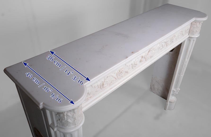 Louis XVI style mantel with half columns Louis XVI style mantel with half columns-12