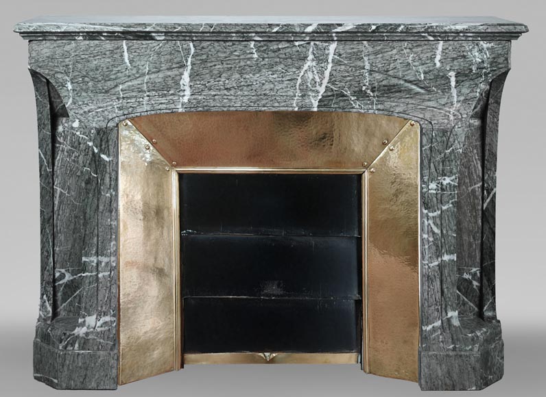 Tony SELMERSHEIM, Art Nouveau Mantelpiece in Green Campan Marble, 1910 Tony SELMERSHEIM, Art Nouveau Mantelpiece in Green Campan Marble, 1910-0