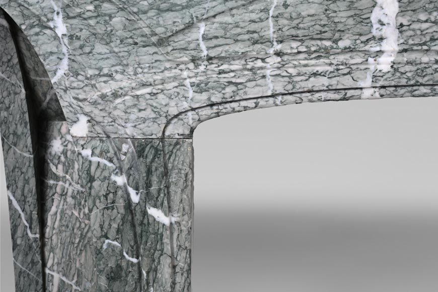 Tony SELMERSHEIM, Art Nouveau Mantelpiece in Green Campan Marble, 1910 Tony SELMERSHEIM, Art Nouveau Mantelpiece in Green Campan Marble, 1910-4