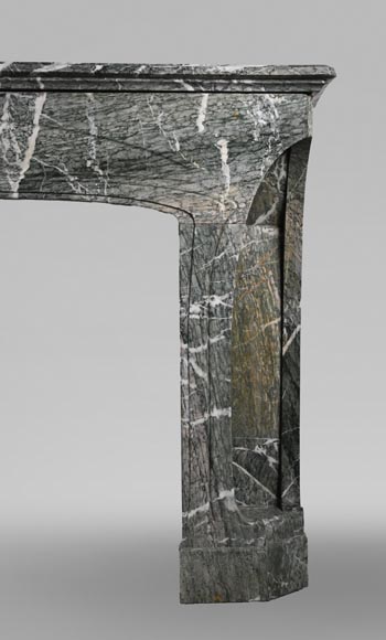 Tony SELMERSHEIM, Art Nouveau Mantelpiece in Green Campan Marble, 1910 Tony SELMERSHEIM, Art Nouveau Mantelpiece in Green Campan Marble, 1910-12