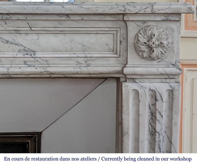 Antique Louis XVI period fireplace in veined marble Antique Louis XVI period fireplace in veined marble-6