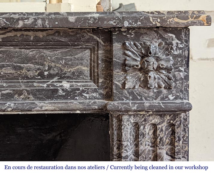 Louis XVI period fireplace in Grey Sainte Anne marble Louis XVI period fireplace in Grey Sainte Anne marble-6