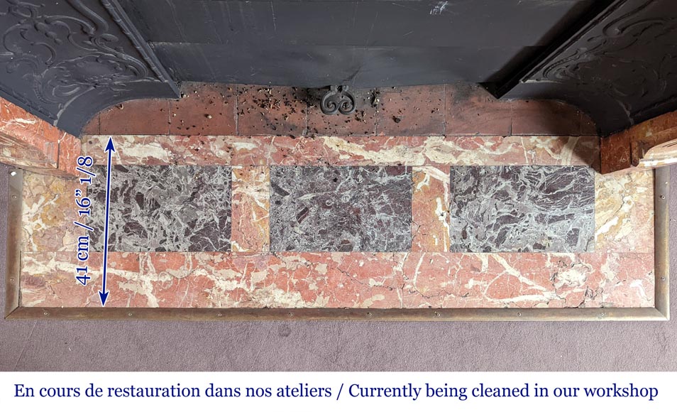 Louis XV style fireplace in Breche de Saint-Maximin marble Louis XV style fireplace in Breche de Saint-Maximin marble-10