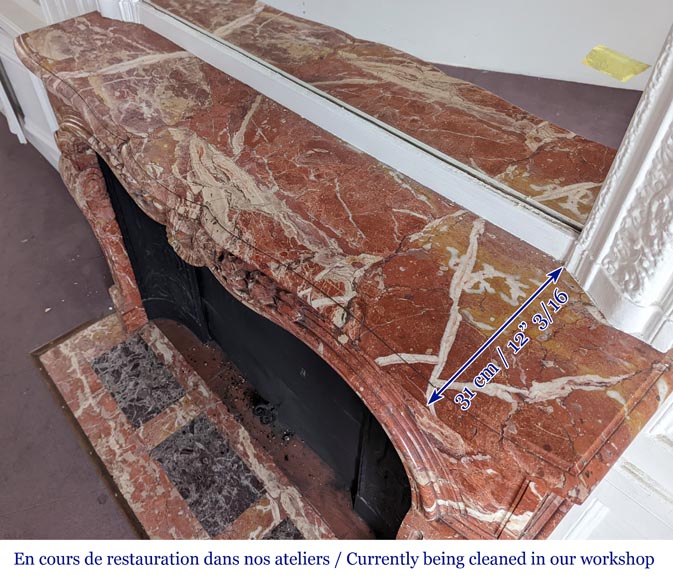 Louis XV style fireplace in Breche de Saint-Maximin marble Louis XV style fireplace in Breche de Saint-Maximin marble-11