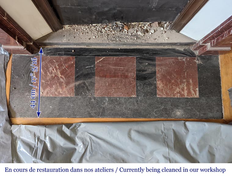 Napoleon III style fireplace in Griotte marble with modillions Napoleon III style fireplace in Griotte marble with modillions-9