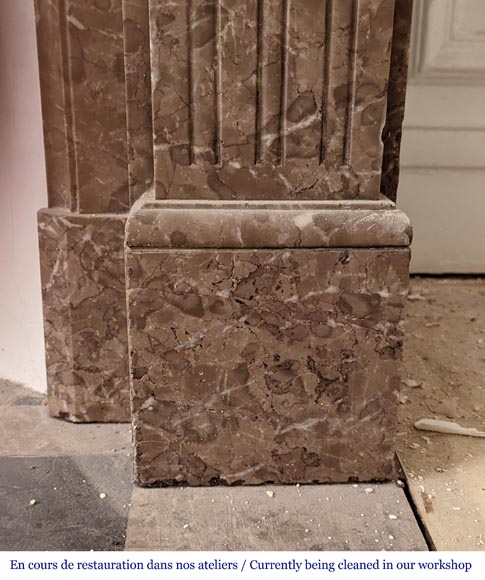 Louis XVI style fireplace in Lunel marble Louis XVI style fireplace in Lunel marble-4
