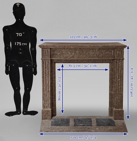 Louis XVI style fireplace in Lunel marble Louis XVI style fireplace in Lunel marble-10