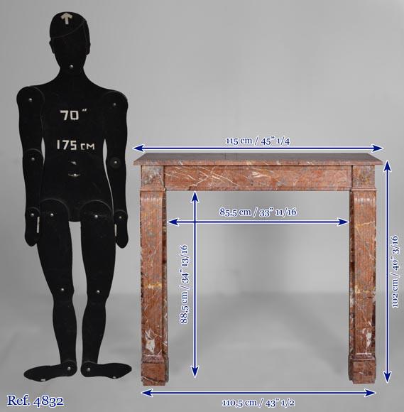 Louis XVI period mantel in Sarrancolin marble Louis XVI period mantel in Sarrancolin marble-9