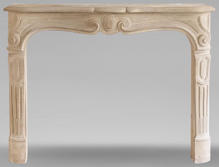 Large Louis XV style stone fireplace Large Louis XV style stone fireplace-0