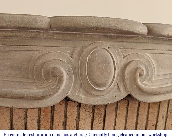 Large Louis XV style stone fireplace Large Louis XV style stone fireplace-2