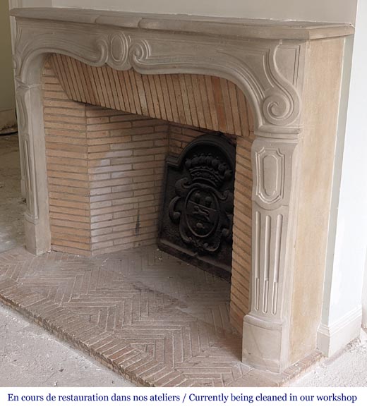 Large Louis XV style stone fireplace Large Louis XV style stone fireplace-6