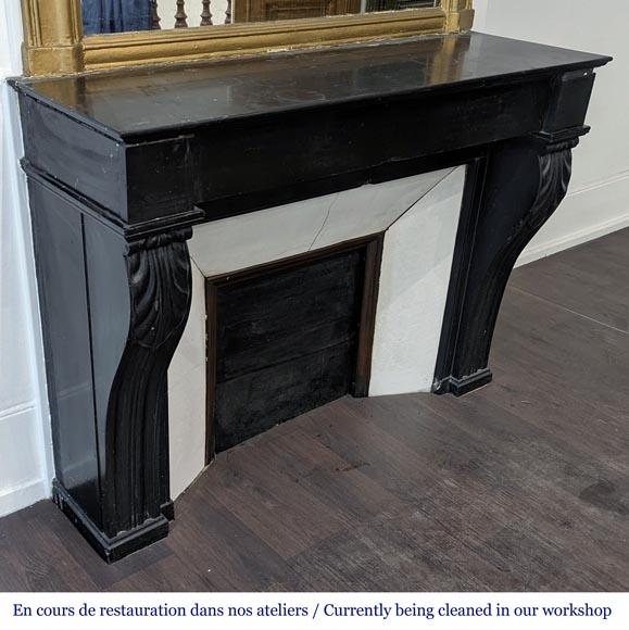 Fine Black marble Modillion mantel Fine Black marble Modillion mantel-2