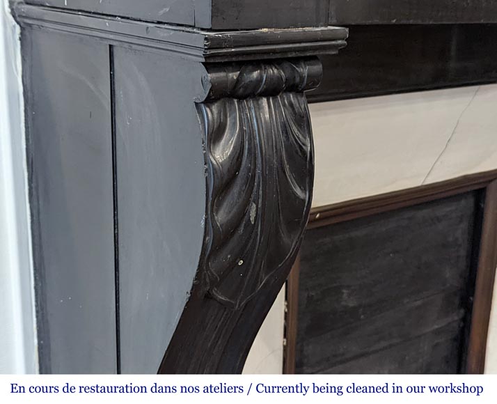 Fine Black marble Modillion mantel Fine Black marble Modillion mantel-3