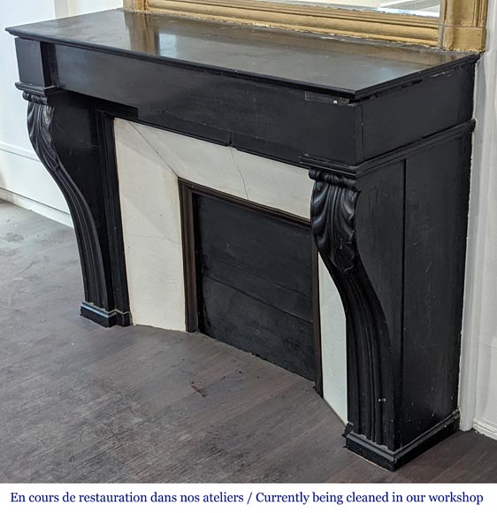 Fine Black marble Modillion mantel Fine Black marble Modillion mantel-5