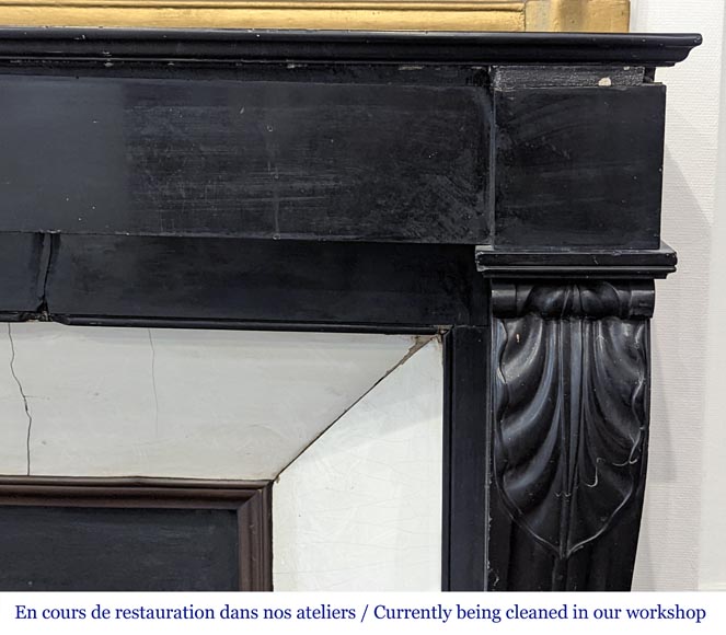 Fine Black marble Modillion mantel Fine Black marble Modillion mantel-6