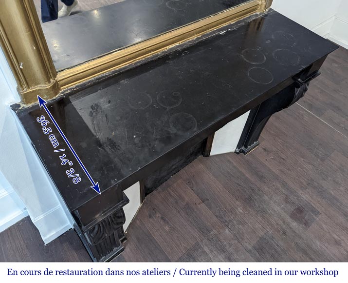 Fine Black marble Modillion mantel Fine Black marble Modillion mantel-8