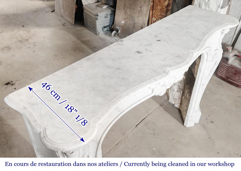 Important Regency style fireplace in Carrara marble-11