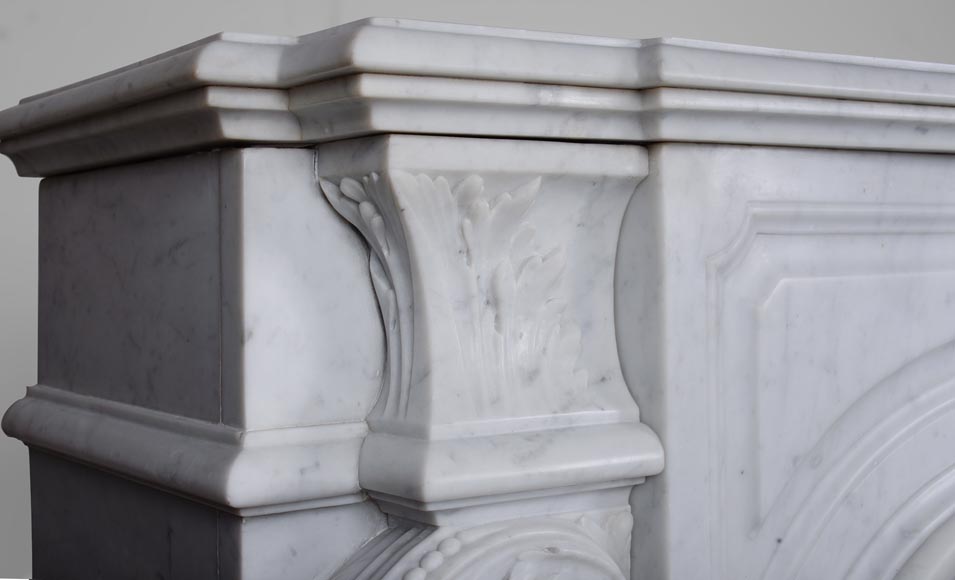 Napoleon III style mantel in Carrara marble Napoleon III style mantel in Carrara marble-5