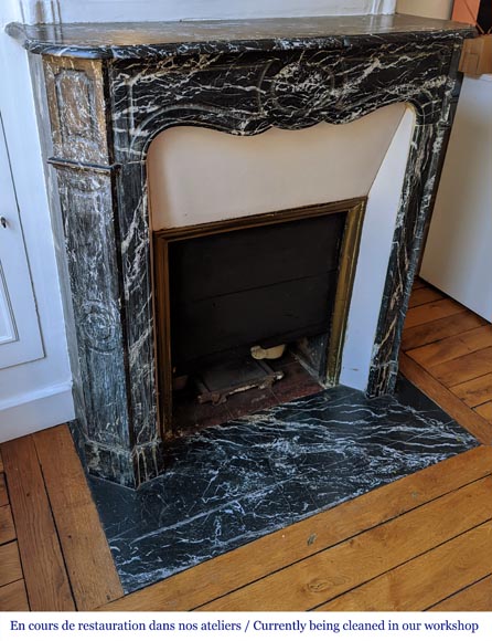 Louis XV style mantel in Marquina marble Louis XV style mantel in Marquina marble-2