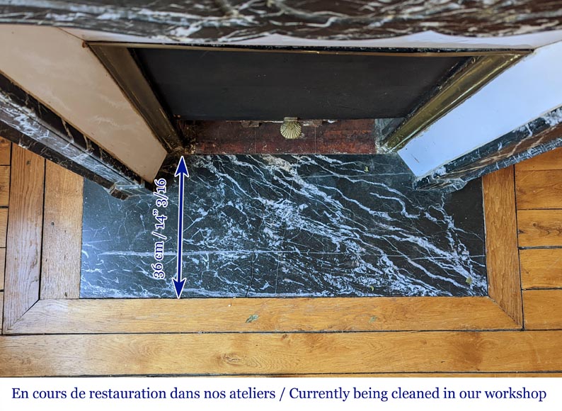 Louis XV style mantel in Marquina marble Louis XV style mantel in Marquina marble-8