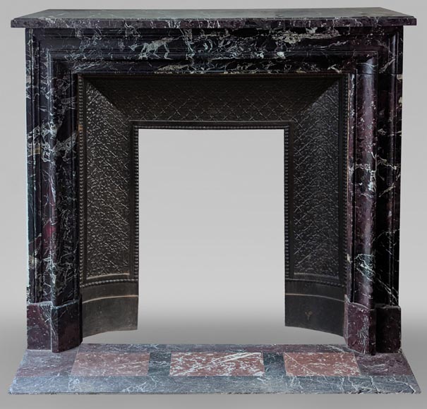 Louis XIV style mantel in Lepanto marble Louis XIV style mantel in Lepanto marble-0