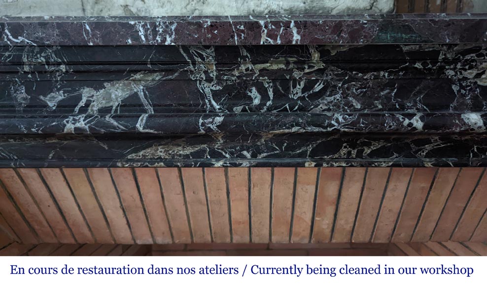 Louis XIV style mantel in Lepanto marble Louis XIV style mantel in Lepanto marble-1