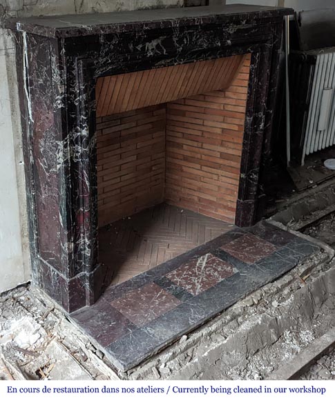 Louis XIV style mantel in Lepanto marble Louis XIV style mantel in Lepanto marble-2