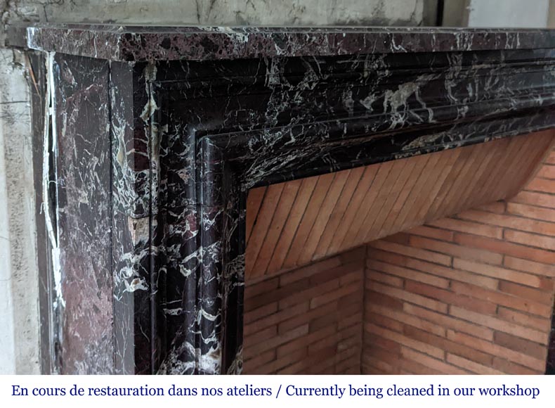 Louis XIV style mantel in Lepanto marble Louis XIV style mantel in Lepanto marble-3