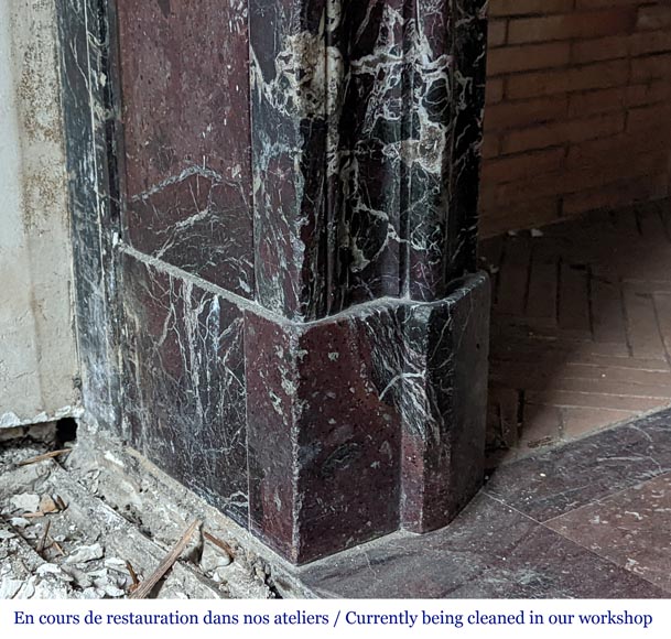 Louis XIV style mantel in Lepanto marble Louis XIV style mantel in Lepanto marble-4