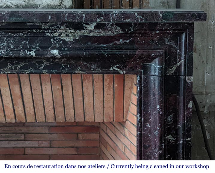 Louis XIV style mantel in Lepanto marble Louis XIV style mantel in Lepanto marble-6