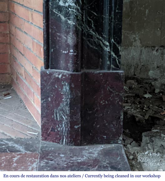 Louis XIV style mantel in Lepanto marble Louis XIV style mantel in Lepanto marble-7