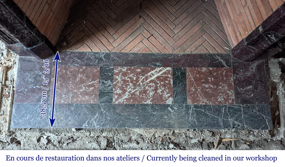 Louis XIV style mantel in Lepanto marble Louis XIV style mantel in Lepanto marble-8