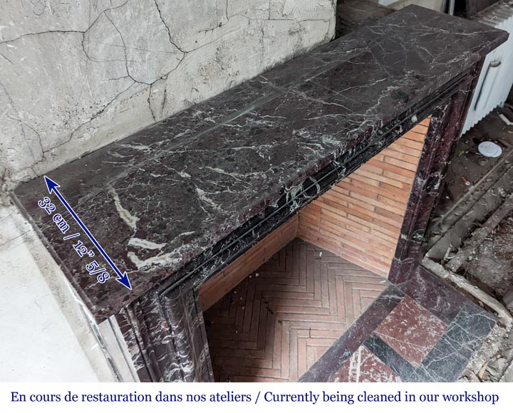 Louis XIV style mantel in Lepanto marble Louis XIV style mantel in Lepanto marble-9