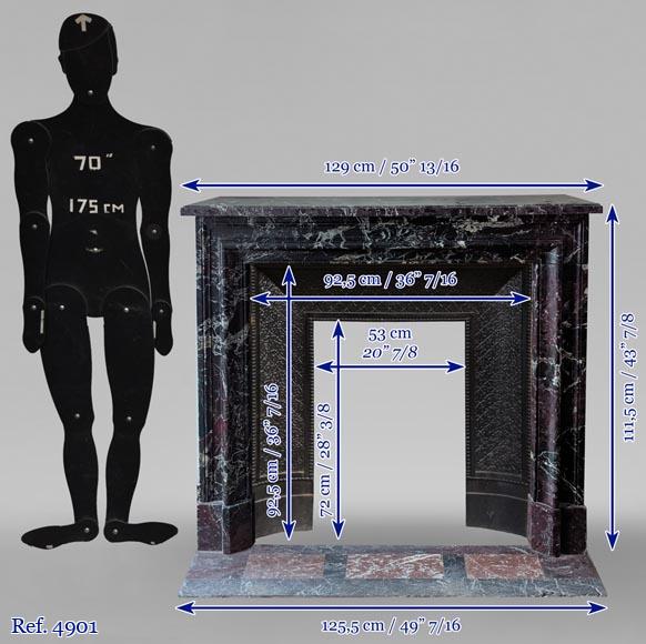 Louis XIV style mantel in Lepanto marble Louis XIV style mantel in Lepanto marble-10