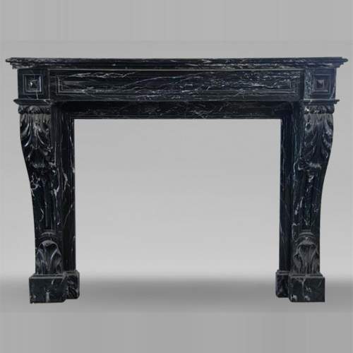 Napoleon III style mantel in Marquina marble