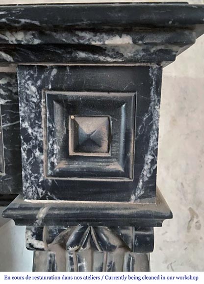Napoleon III style mantel in Marquina marble Napoleon III style mantel in Marquina marble-3