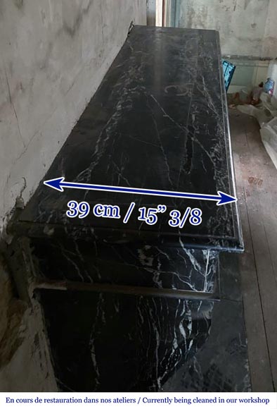 Napoleon III style mantel in Marquina marble Napoleon III style mantel in Marquina marble-7