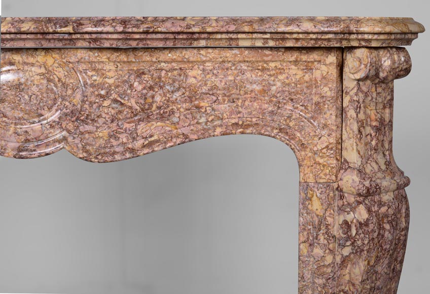 Louis XV style mantel in Brocatelle marble Louis XV style mantel in Brocatelle marble-6
